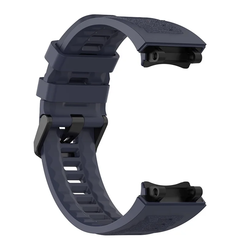For Huami Amazfit T-Rex 2 Solid Color Soft Silicone Sports Smart Watch Band Replacement Wrist Strap - Dark Blue
