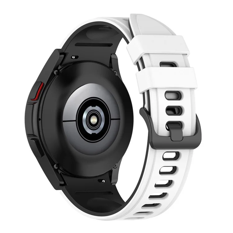 pour samsung galaxy watch 5 40 mm / 44 mm / regarder 5 pro 45 mm / watch4 40 mm / 44 mm / watch4 classic 42mm / 46 mm / watch3 strap de la la voir de word de la silicon dualle 41mm - blanche / le noir
