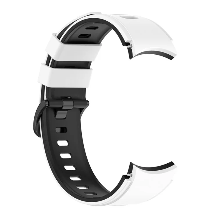 pour samsung galaxy watch 5 40 mm / 44 mm / regarder 5 pro 45 mm / watch4 40 mm / 44 mm / watch4 classic 42mm / 46 mm / watch3 strap de la la voir de word de la silicon dualle 41mm - blanche / le noir