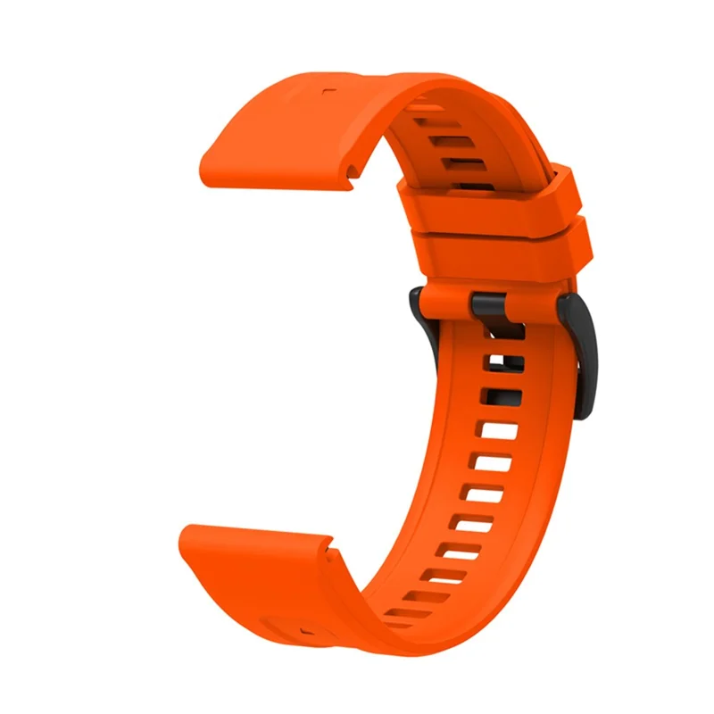For Garmin Fenix 7X Silicone Watch Band 26mm Quick Release Metal Buckle Strap Replacement - Orange Red