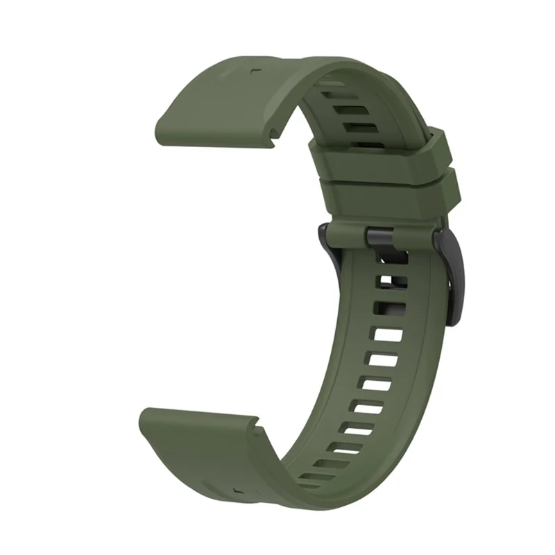 For Garmin Fenix 7X Silicone Watch Band 26mm Quick Release Metal Buckle Strap Replacement - Army Green