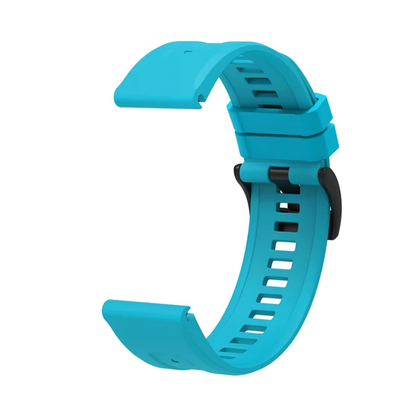 For Garmin Fenix 7X Silicone Watch Band 26mm Quick Release Metal Buckle Strap Replacement - Sky Blue