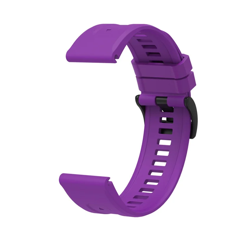 For Garmin Fenix 7X Silicone Watch Band 26mm Quick Release Metal Buckle Strap Replacement - Purple