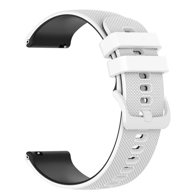 For Garmin Venu2 Plus / Venu Sq / Vivomove Grid Texture Silicone Watch Band 20mm Dual-Tone Strap - White / Black