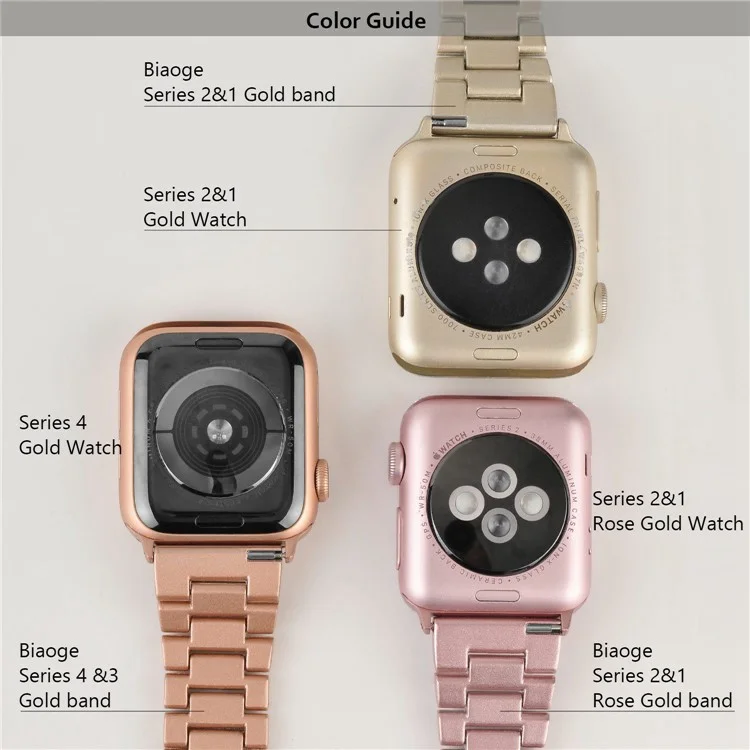 For Apple Watch Series 10 42mm / 9 8 7 41mm / 6 5 4 SE SE (2022) SE (2023) 40mm / 3 2 1 38mm Metal Smart Watch Band Three Beads Rhinestone Decor Bracelet - Pink