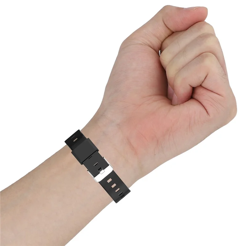 For Fitbit Charge 6 / 5 Silicone Watch Band Adjustable Wrist Strap with Anti-scratch Watch Case - Black