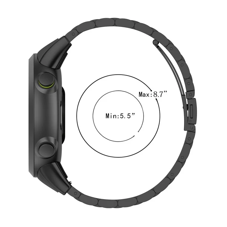 For Garmin Forerunner 45 / 45S  /  Swim 2 Quick Release Watch Strap Metal Watch Band Replacement Strap with Folding Clasp - Black