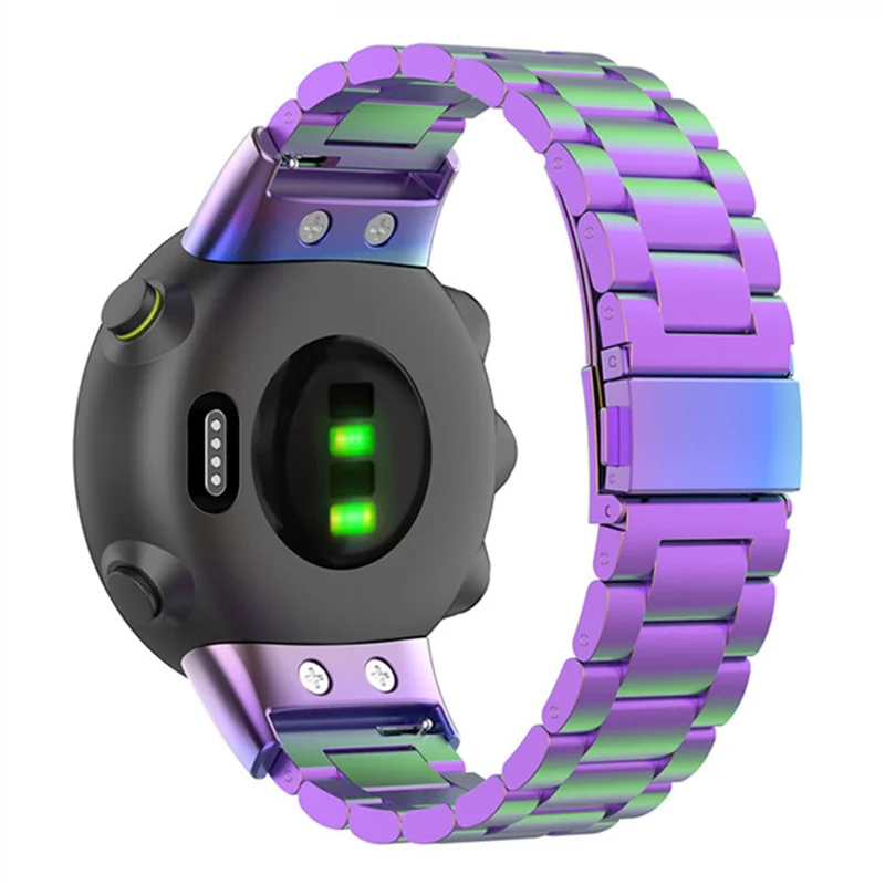 For Garmin Forerunner 45 / 45S  /  Swim 2 Quick Release Watch Strap Metal Watch Band Replacement Strap with Folding Clasp - Colorful