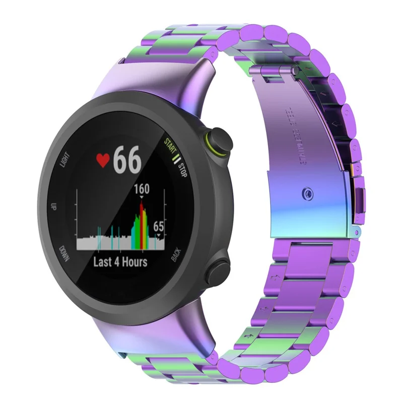 For Garmin Forerunner 45 / 45S  /  Swim 2 Quick Release Watch Strap Metal Watch Band Replacement Strap with Folding Clasp - Colorful