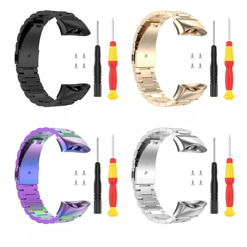 For Garmin Forerunner 45 / 45S  /  Swim 2 Quick Release Watch Strap Metal Watch Band Replacement Strap with Folding Clasp - Colorful