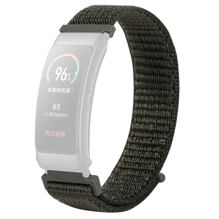 For Huawei Band 3 / Band 6 Nylon Strap 16mm Adjustable Sports Band Breathable Replacement Wristband - Army Green