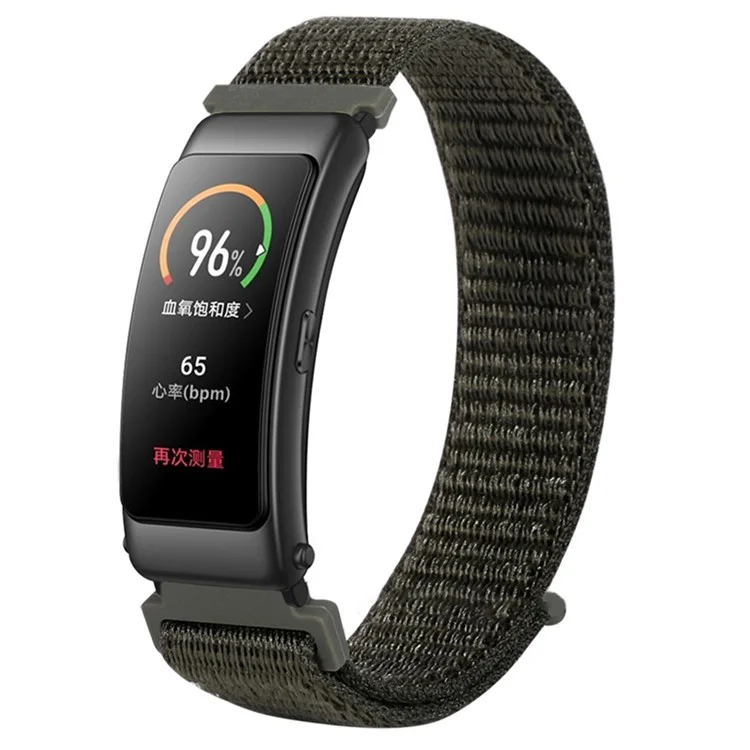 For Huawei Band 3 / Band 6 Nylon Strap 16mm Adjustable Sports Band Breathable Replacement Wristband - Army Green