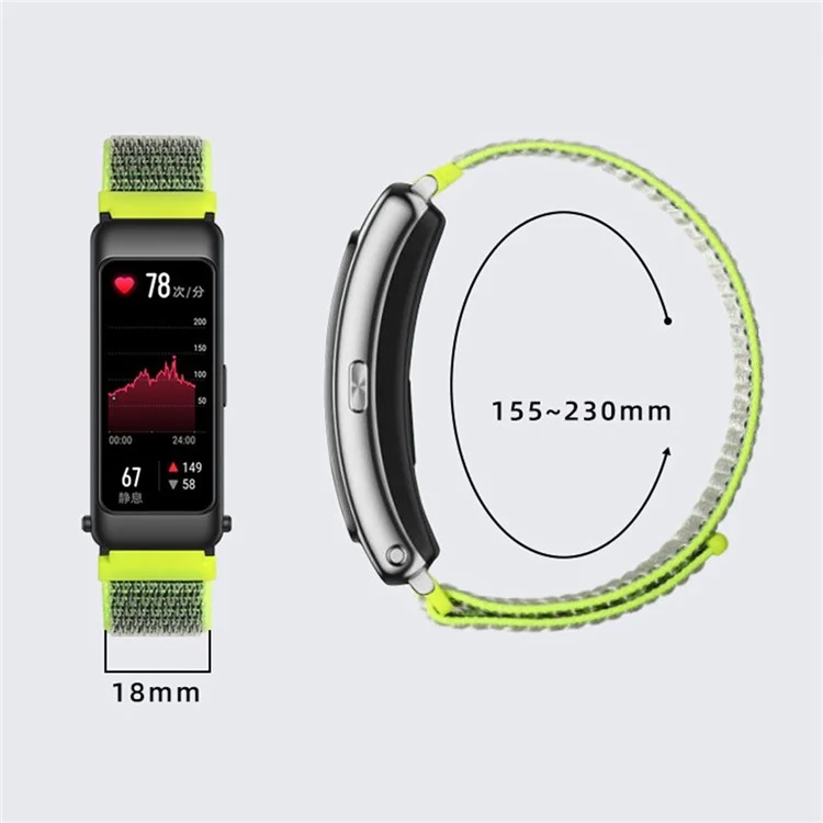For Huawei Band 3 / Band 6 Nylon Strap 16mm Adjustable Sports Band Breathable Replacement Wristband - Army Green