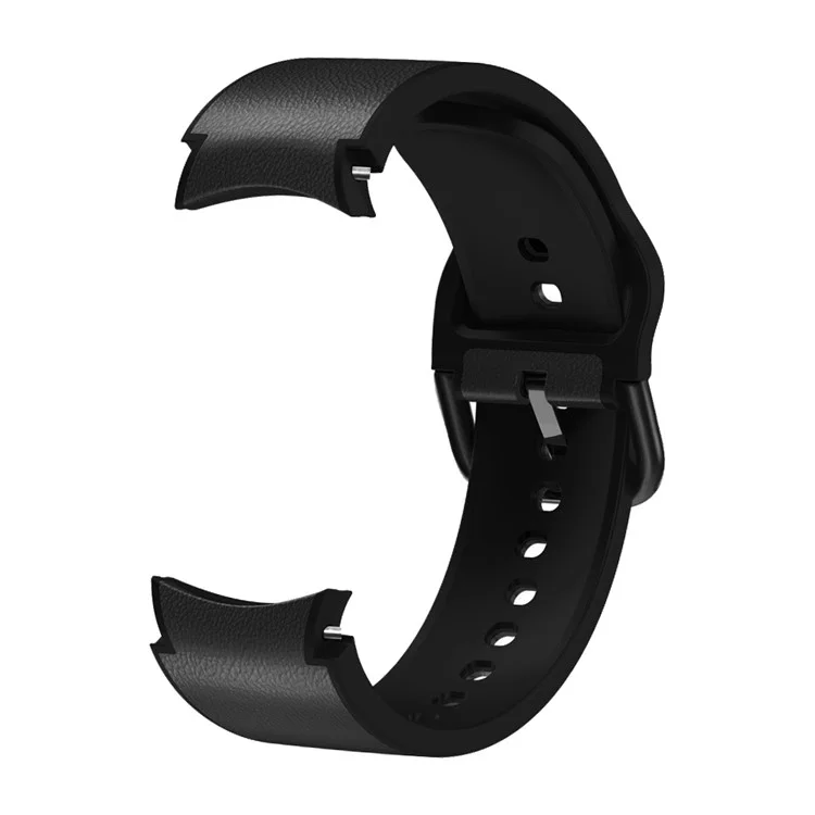 Pour Samsung Galaxy Watch6 40mm 44mm / Watch6 Classic 43mm 47mm / Watch 5 40mm 44mm / 5 Pro 45mm / Watch4 40mm 44mm Bracelet de montre à dégagement rapide Bande en cuir enduit de silicone réglable - Noir