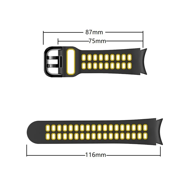 Для Samsung Galaxy Watch 5 40 мм / 44 мм / 5 Pro 45mm Watch Band Dual-Color Watch Bess Silicone Silicone Watch Land с Двунелечной Пряжкой - Розовый / Белый