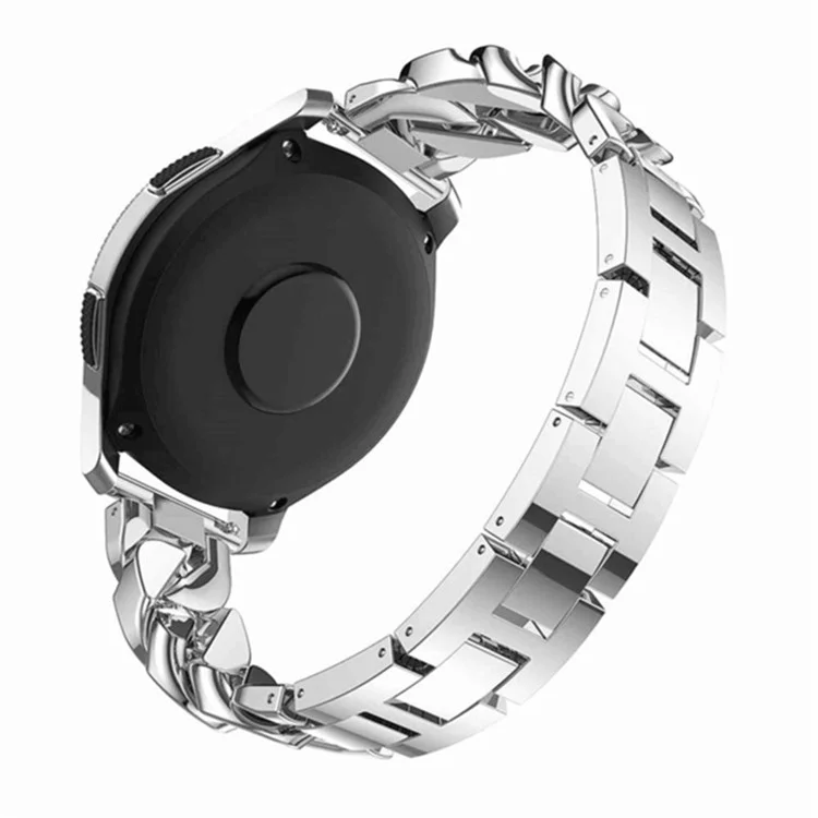 For Samsung Galaxy Watch6 40mm 44mm / Watch6 Classic 43mm 47mm / Watch 5 40mm 44mm / 5 Pro 45mm / Watch4 40mm 44mm Rhinestone Decor Band Metal Replacement Bracelet - Silver