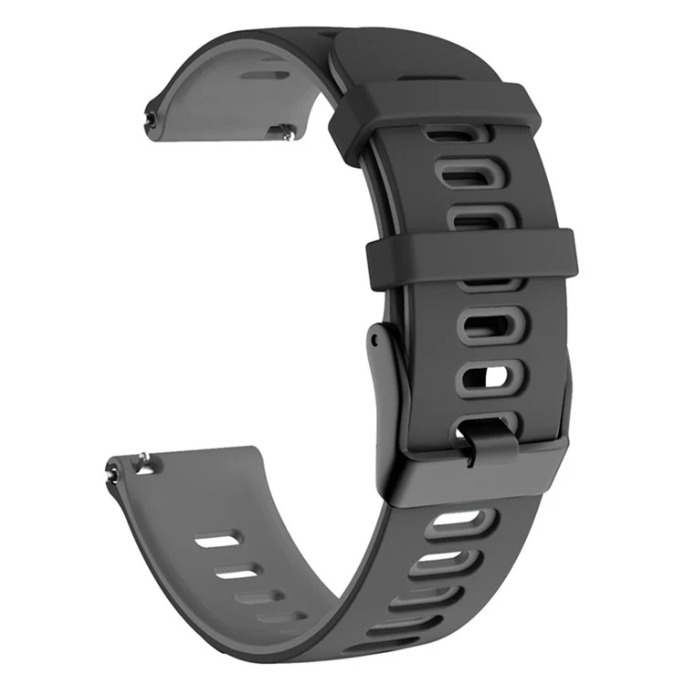Pour Samsung Galaxy Watch3 45mm / Huawei Watch 3 / Apex 46mm Bracelet de Montre Sport Bicolore en Silicone 22mm - Noir / Gris