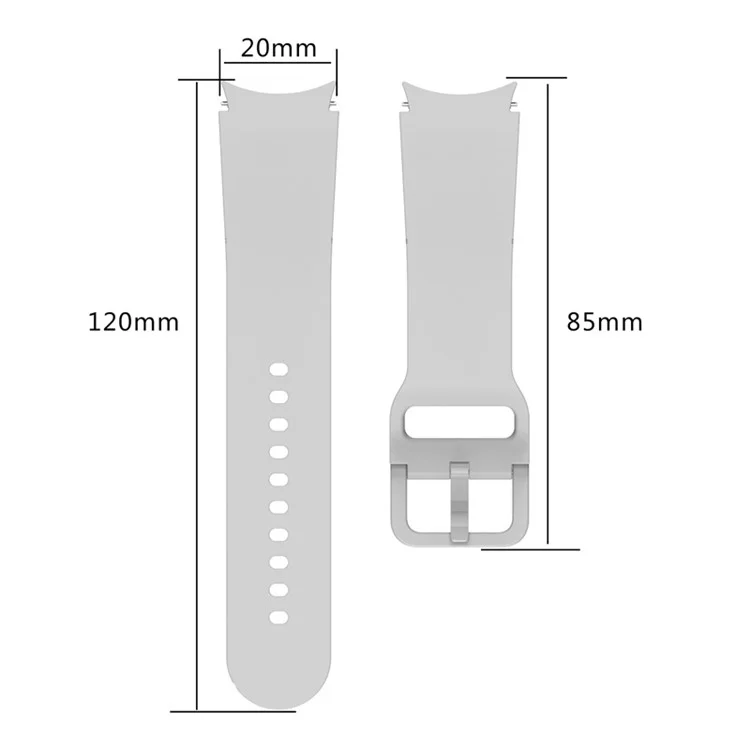 For Samsung Galaxy Watch6 40mm 44mm / Watch6 Classic 43mm 47mm / Watch 5 40mm 44mm / 5 Pro 45mm / Watch4 40mm 44mm Watch Band Silicone Watch Strap Replacement Watchband - White