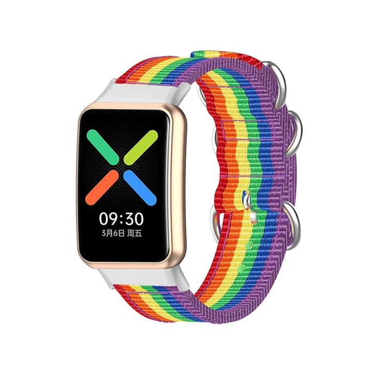 Para o Oppo Watch Free Watch Strap Straptable Nylon Bracelet Smart Watch Band Bandable For Women / Homens - Colorido