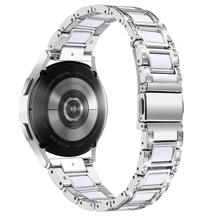 Para Huawei Watch GT 2 42mm / Watch 2 / Honor Magic Watch 2 42mm Pulsera de Reloj de Acero Inoxidable + Resina Liberación Rápida - Plata / Blanco
