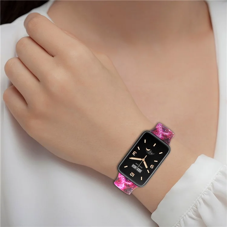 For Xiaomi Mi Band 7 Pro Sport Band Soft Silicone Pattern Printing Replacement Wristband, Standard Size - Leopard Print