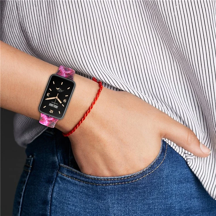 For Xiaomi Mi Band 7 Pro Sport Band Soft Silicone Pattern Printing Replacement Wristband, Standard Size - Leopard Print