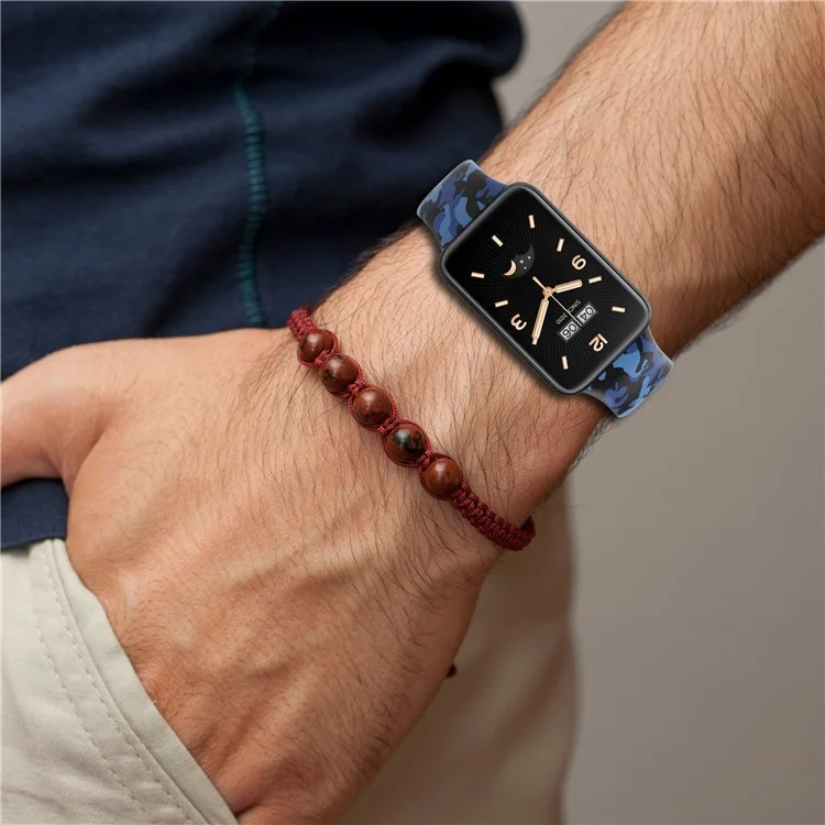 For Xiaomi Mi Band 7 Pro Sport Band Soft Silicone Pattern Printing Replacement Wristband, Standard Size - Leopard Print