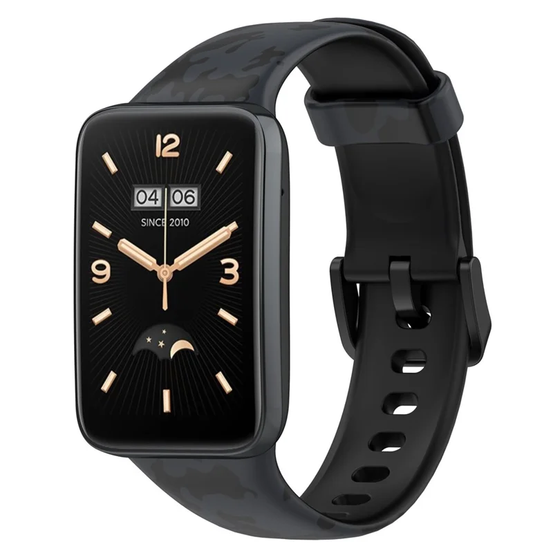 Para Xiaomi Mi Band 7 Pro Sport Band Soft Silicone Pattern Printing Replacement Wristband, Standard Size - Camuflaje Gris