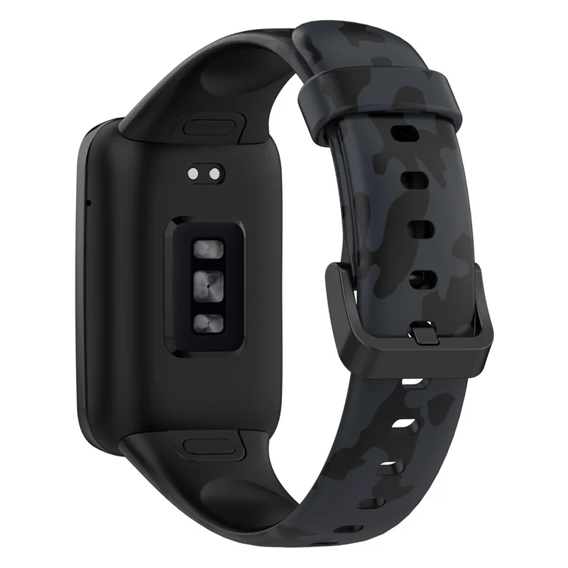 Para Xiaomi Mi Band 7 Pro Sport Band Soft Silicone Pattern Printing Replacement Wristband, Standard Size - Camuflaje Gris