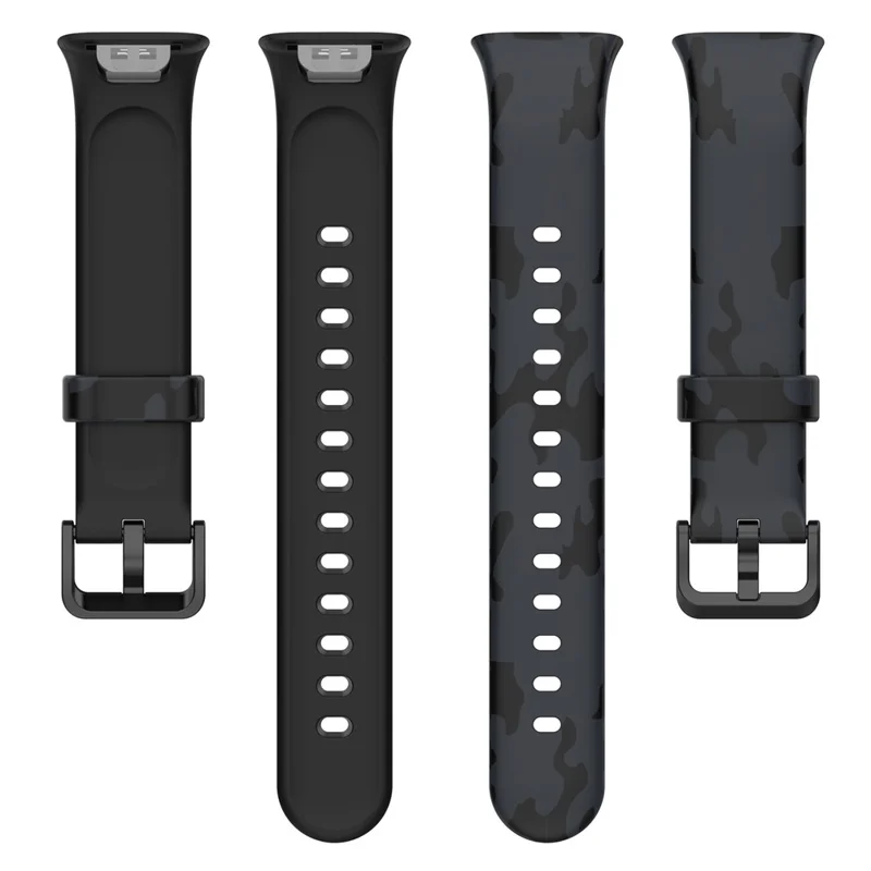 Para Xiaomi Mi Band 7 Pro Sport Band Soft Silicone Pattern Printing Replacement Wristband, Standard Size - Camuflaje Gris