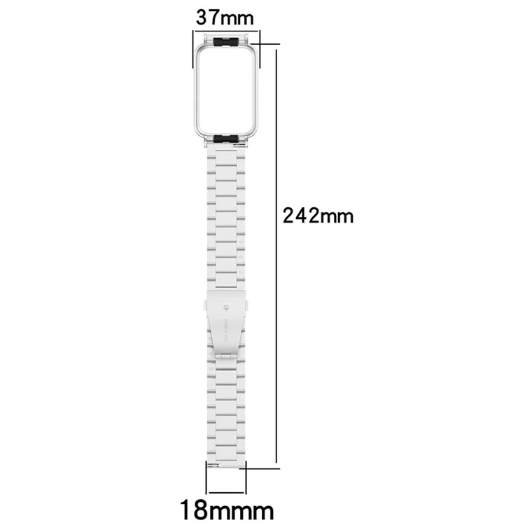 For Xiaomi Mi Band 7 Pro Stainless Steel Three Beads Wrist Strap Replacement Band with Watch Case - Gold