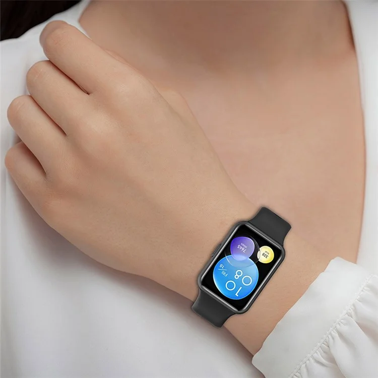For Huawei Watch Fit 2 / Fit 2 Active / Classic / Elegant Silicone Watch Strap Soft Sport Replacement Watch Band - Ivory White