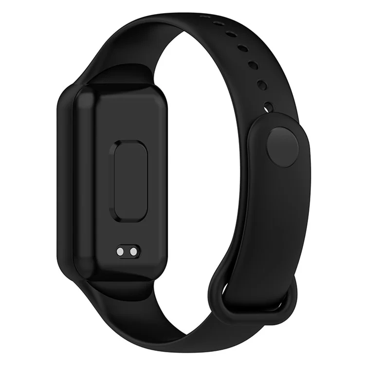 Für Huami Amazfit Band 7 TPE Watch Band Sports Uhrengurt Ersatz Mit Schutzhülsenrahmen - Schwarz