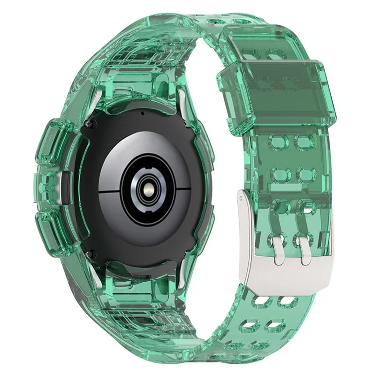 Для Samsung Galaxy Watch 5 40мм / Watch4 40мм Мягкий TPU Спортивный Ремешок для Часов с Прочным Защитным Чехлом - Прозрачный Зеленый