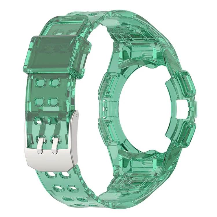 Для Samsung Galaxy Watch 5 40мм / Watch4 40мм Мягкий TPU Спортивный Ремешок для Часов с Прочным Защитным Чехлом - Прозрачный Зеленый
