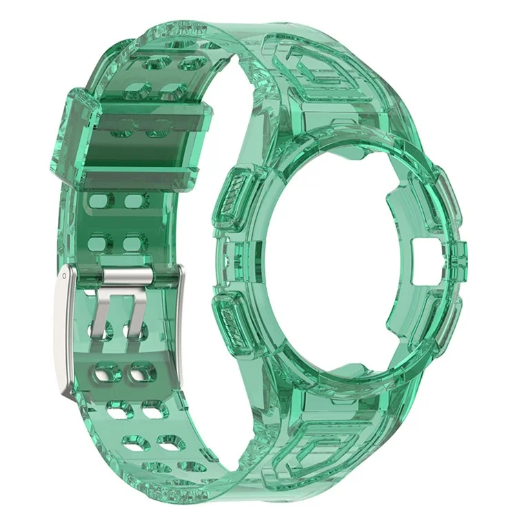 Для Samsung Galaxy Watch 5 40мм / Watch4 40мм Мягкий TPU Спортивный Ремешок для Часов с Прочным Защитным Чехлом - Прозрачный Зеленый