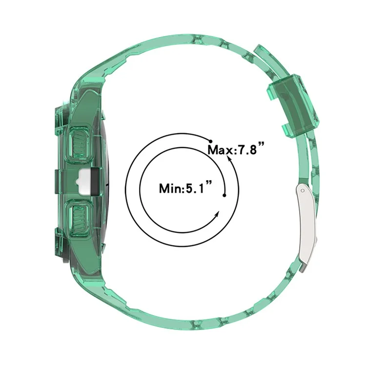 Для Samsung Galaxy Watch 5 40мм / Watch4 40мм Мягкий TPU Спортивный Ремешок для Часов с Прочным Защитным Чехлом - Прозрачный Зеленый