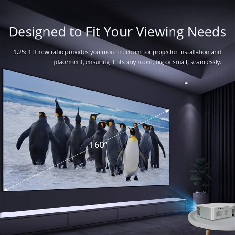 L003 Bluetooth 2000: 1 1080p Proyector Amazon Certified Netflix Android TV 10.0 2.4G / Proyector de Cine en Casa de Diseño de Doble Banda 5G - Enchufe de Ee. Uu.