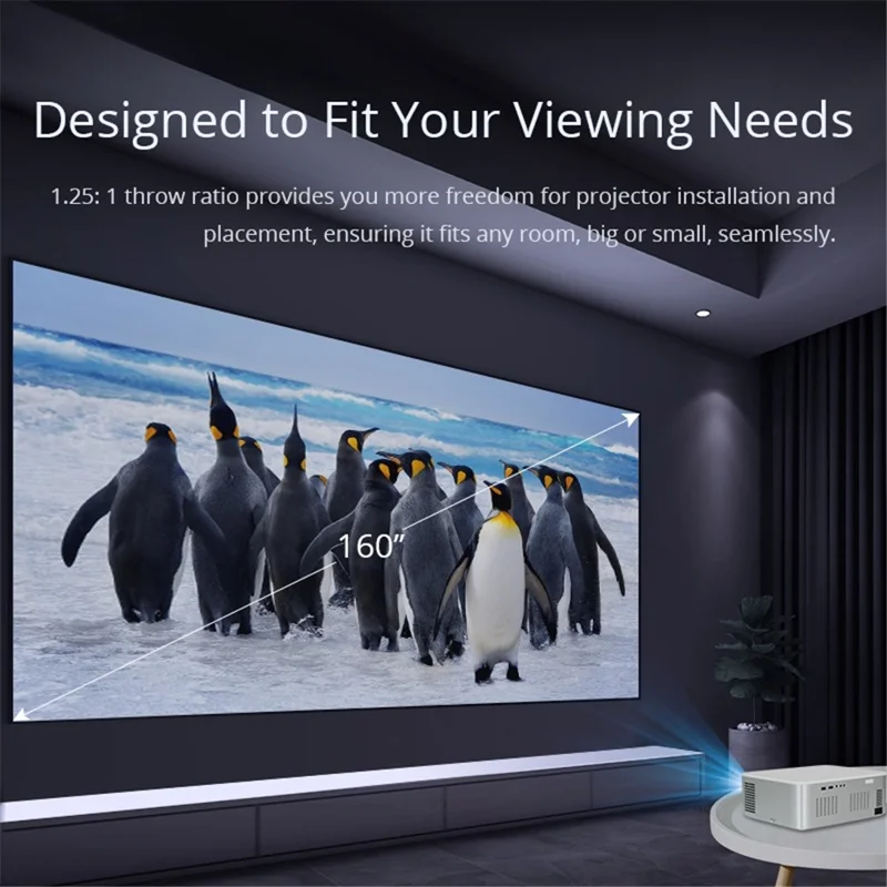 L003 Bluetooth-compatible 2000:1 1080P Projector Amazon Certified Netflix-Licensed Android TV 10.0 2.4G / 5G Dual-band Design Home Theater Projector - UK Plug
