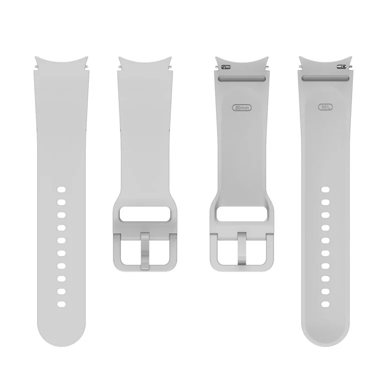 For Samsung Galaxy Watch6 40mm 44mm / Watch6 Classic 43mm 47mm / Watch 5 40mm 44mm / 5 Pro 45mm / Watch4 40mm 44mm Silicone Watch Band Soft Replacement Strap with Colorful Buckle - Official White