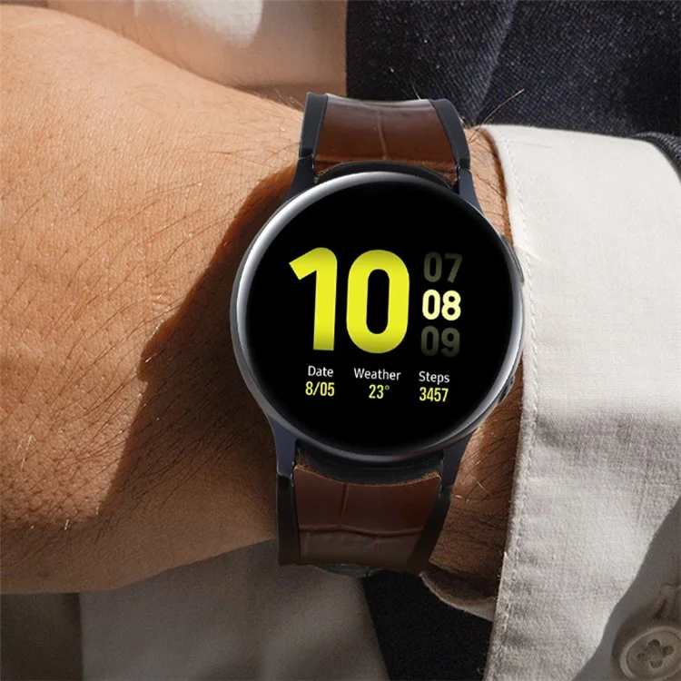 Per Samsung Galaxy Watch 5 Pro 45mm / Guarda 5 40 mm / 44 mm / Guarda 4 40mm / Sostituzione Del Cinturino da Orologio in Silicone a Doppio Colore a Doppio Colore in Pelle - Nero / Grano di Bambù Rosso