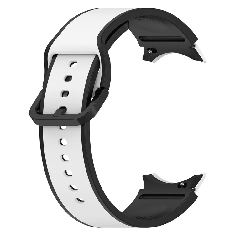Para Samsung Galaxy Watch 5 40mm / 44mm / 5 Pro 45mm / Watch4 40mm / 44mm / Watch4 Classic 42mm / 46mm Correa de Reloj de Dos Colores Universal Correa de Reloj de Silicona - Blanco / Negro