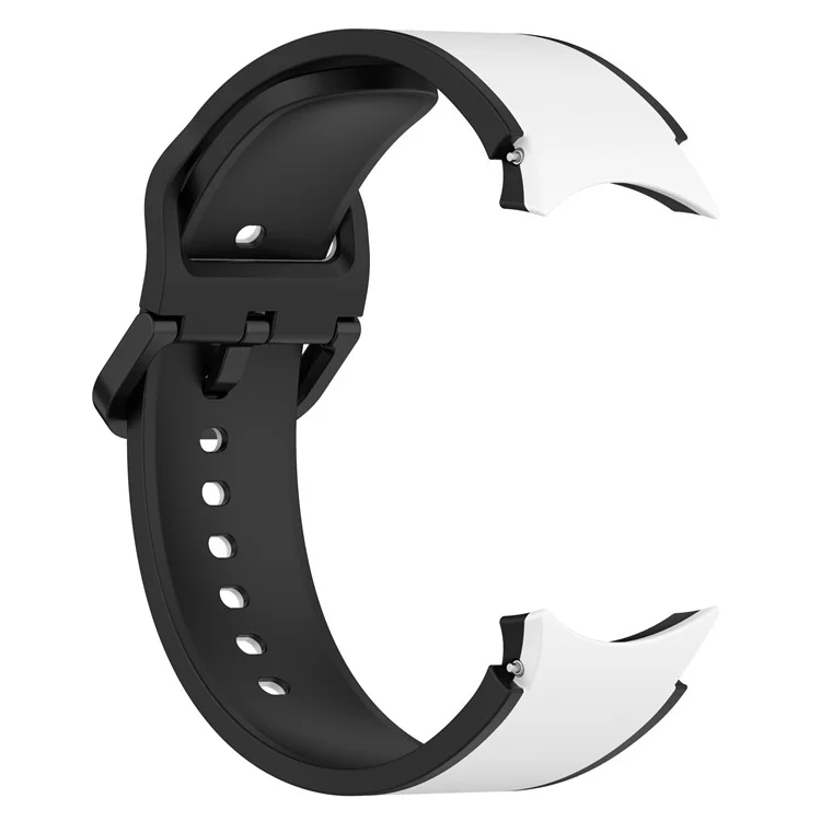 Para Samsung Galaxy Watch 5 40mm / 44mm / 5 Pro 45mm / Watch4 40mm / 44mm / Watch4 Classic 42mm / 46mm Correa de Reloj de Dos Colores Universal Correa de Reloj de Silicona - Blanco / Negro