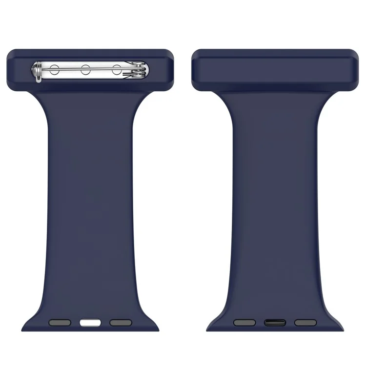 For Apple Watch Series 10 42mm / 9 8 7 41mm / 6 5 4 SE SE (2022) SE (2023) 40mm / 3 2 1 38mm Doctor Nurse Watch Band Silicone Strap Hanging Buckle - Midnight Blue
