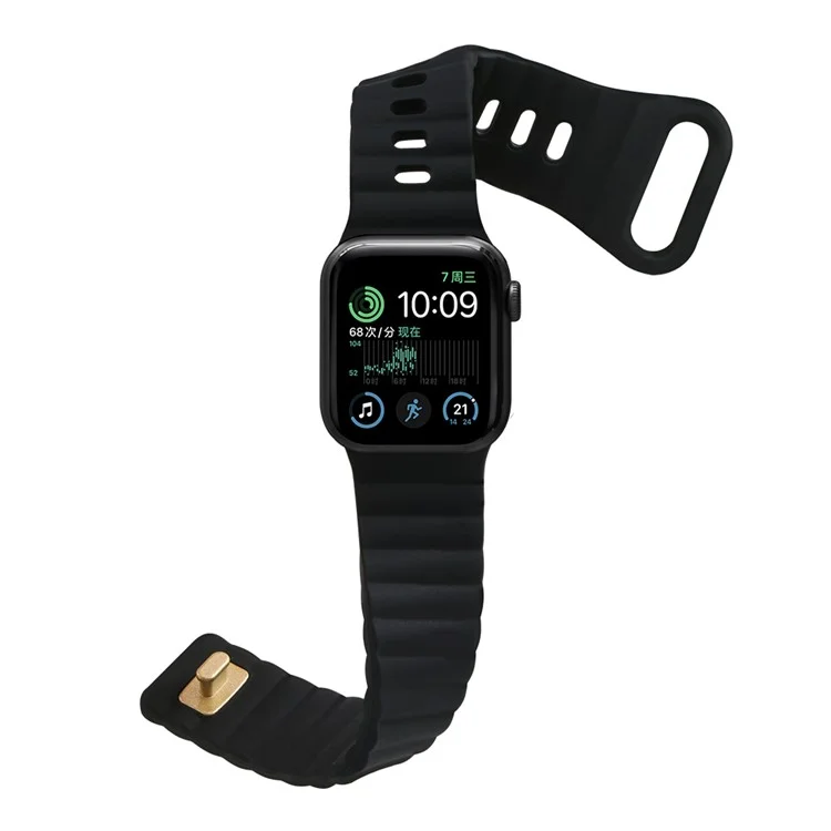 per apple watch ultra 49mm / se / se (2022) 44mm / serie 7 / 8 45mm / 4 / 5 / 6 44mm / 3 / 2 / 1 42 mm a rilascio rapido orologio silicone watch cingh shoster watchband con pulsante - nero