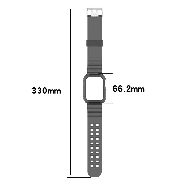 für die apple watch series 8 / 7 45 mm / 6 / 5 / 4 / se / se (2022) 44 mm / 3 / 2 / 1 42 mm integrierter uhrengehäuse verstellbarer uhrengurt - orange