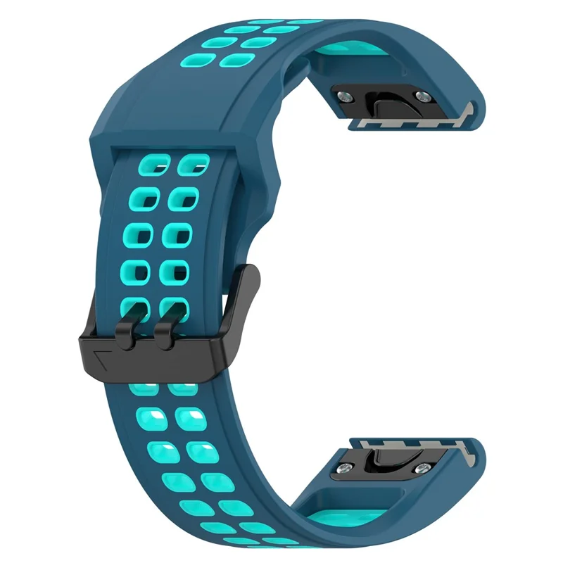 Pour Garmin Enduro / Fenix 7X / 7X Solar / COROS VERTIX 2 Bracelet de montre en silicone 26 mm à deux couleurs avec boucle à double trou - Bleu / Vert