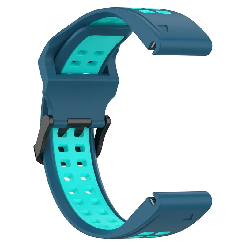 Pour Garmin Enduro / Fenix 7X / 7X Solar / COROS VERTIX 2 Bracelet de montre en silicone 26 mm à deux couleurs avec boucle à double trou - Bleu / Vert
