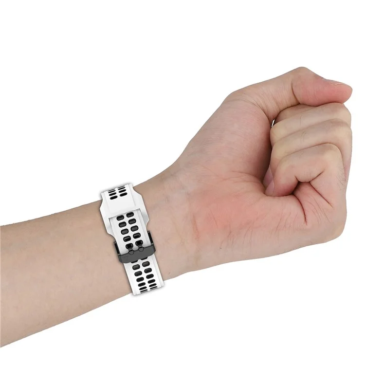 Für Garmin Enduro / Fenix 7X / 7X Solar / COROS VERTIX 2 Silikon-Armband 26mm Zweifarbiges Armband mit Schnellverschluss und Doppelloch-Schnalle - Schwarz / Blau