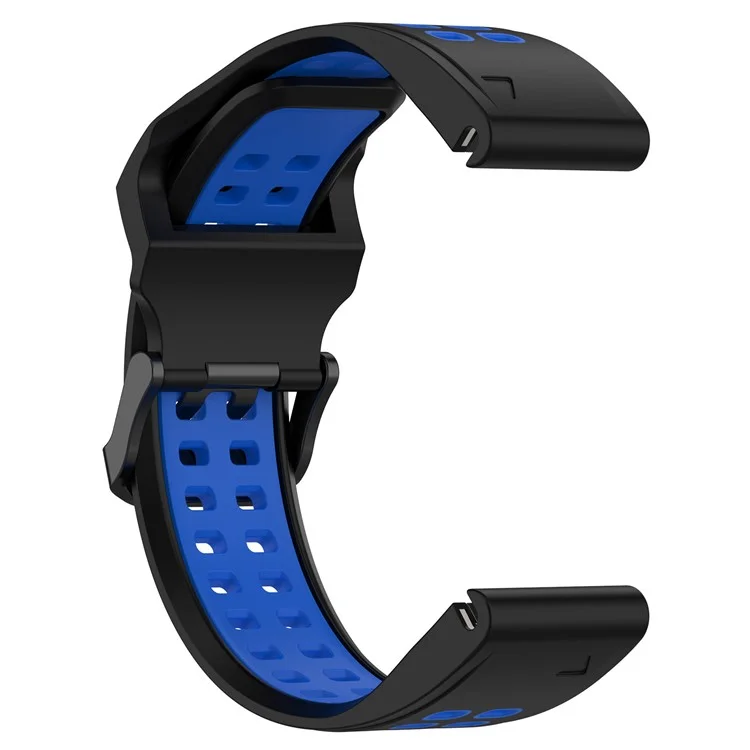 Für Garmin Enduro / Fenix 7X / 7X Solar / COROS VERTIX 2 Silikon-Armband 26mm Zweifarbiges Armband mit Schnellverschluss und Doppelloch-Schnalle - Schwarz / Blau